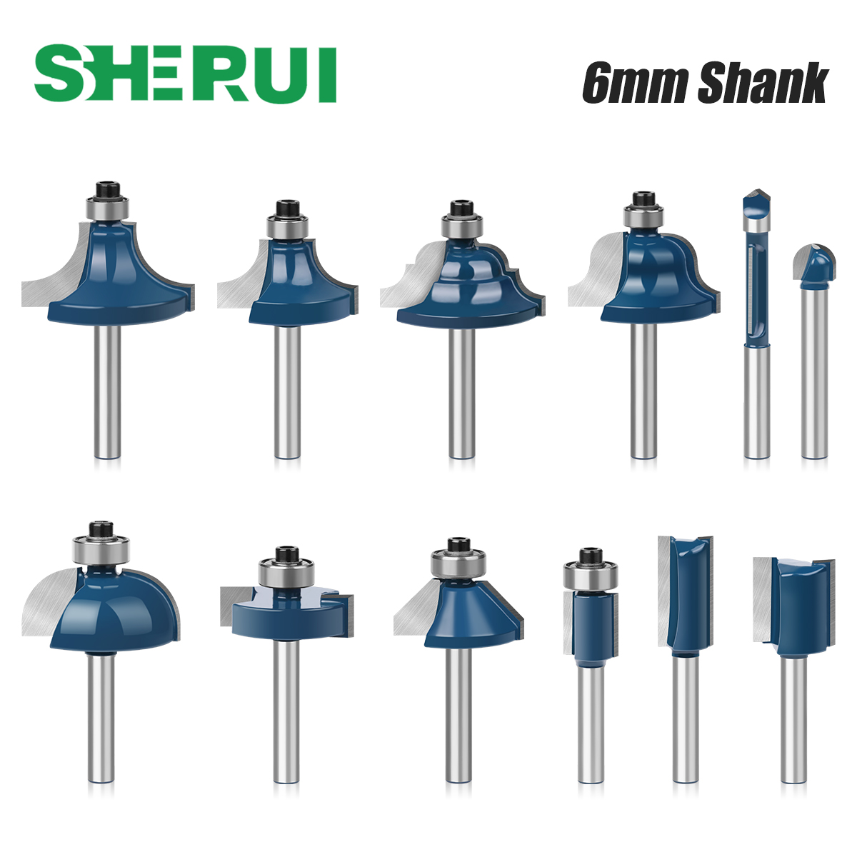 End Mill Set - 6mm Shank Router Bits Set Straight
