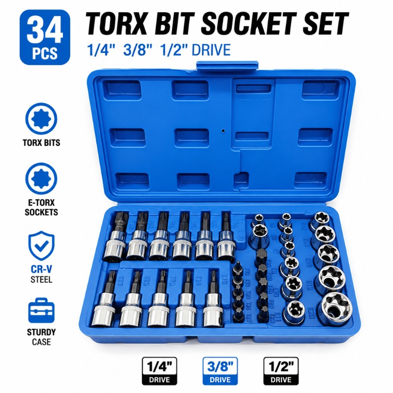 Cnc Bits - 34Pcs Torx Bit & E-Torx Star