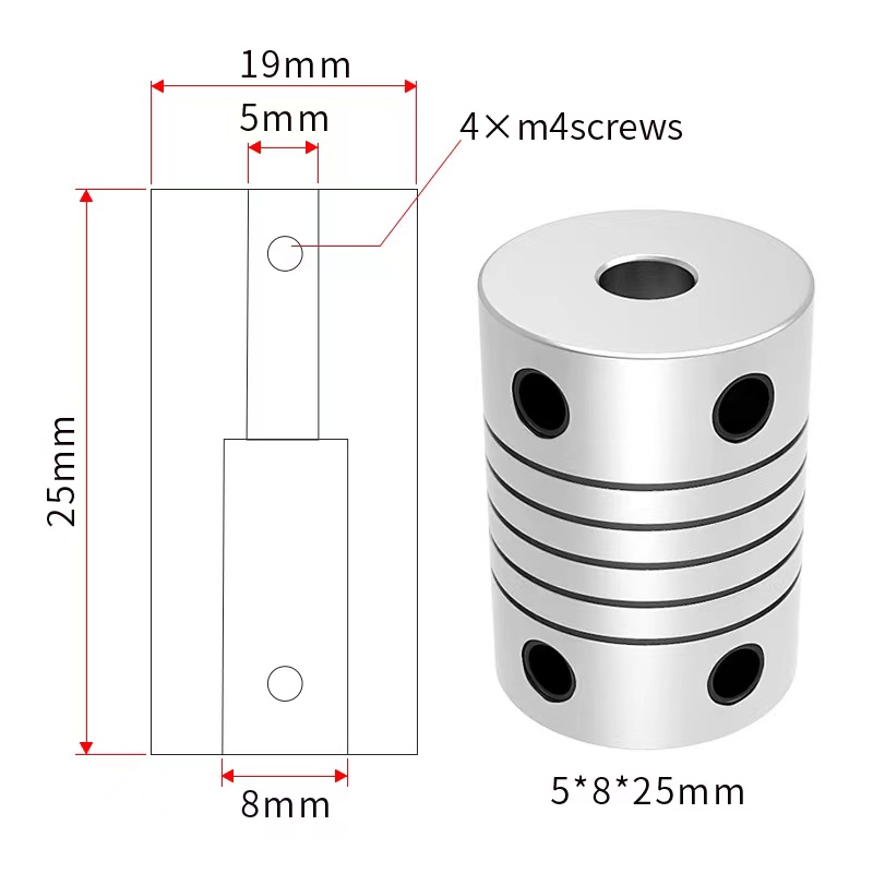 D19L25 3/4mm 5mm 6mm 6.35mm 8m - Coupling 8Mm 评论和价格