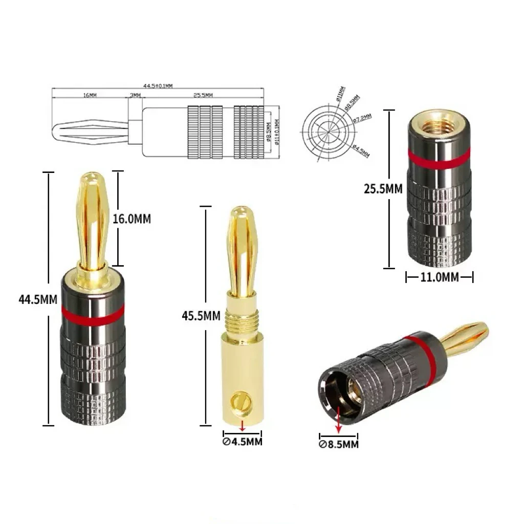 1-10Pcs No Solder Banana Plug  - Coupling 8Mm 评论和价格