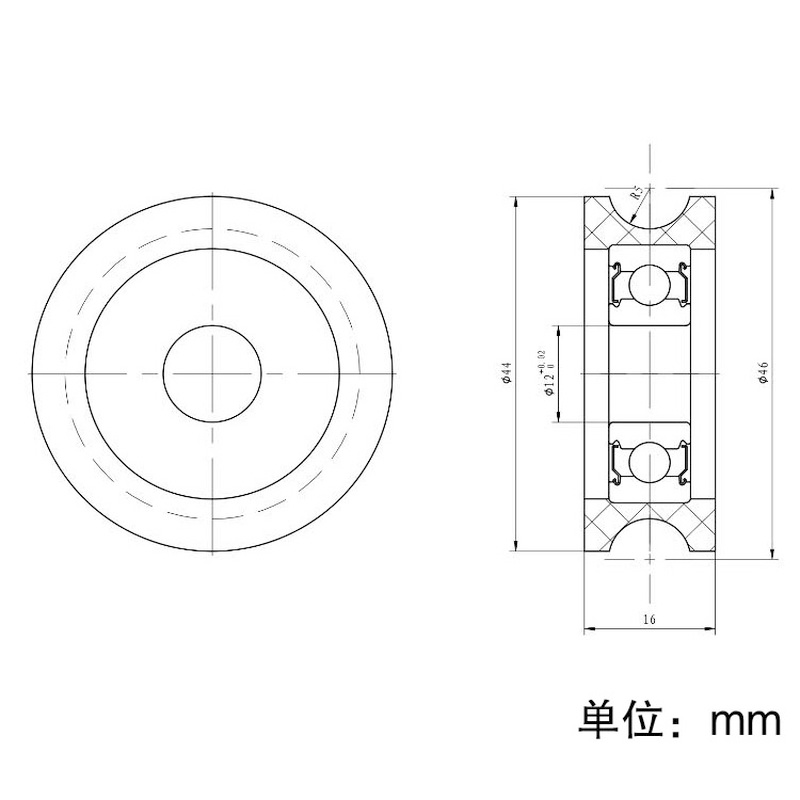 1pc U12*44*16mm, U groove whee - V Slot Wheel 评论和价格