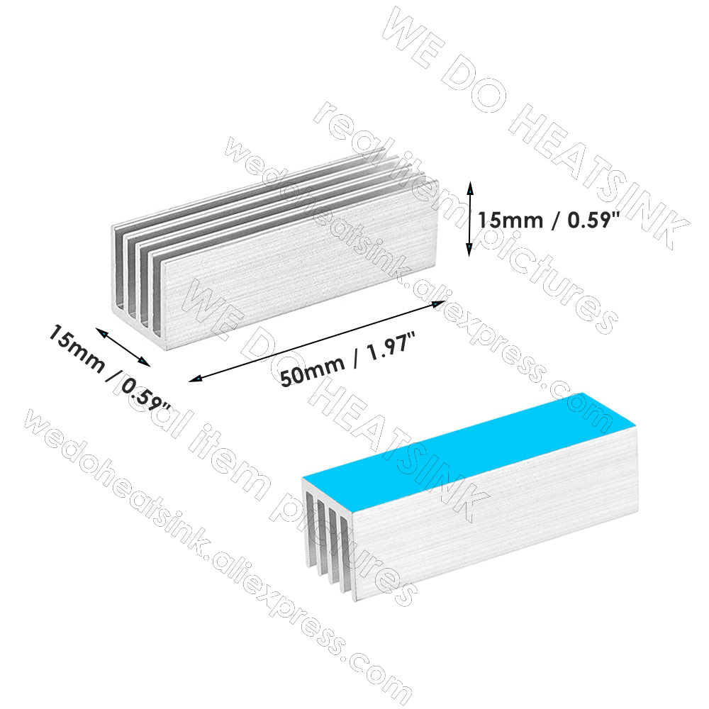 WE DO HEATSINK 50x15x15mm With - Aluminium Extrusion 评论和价格