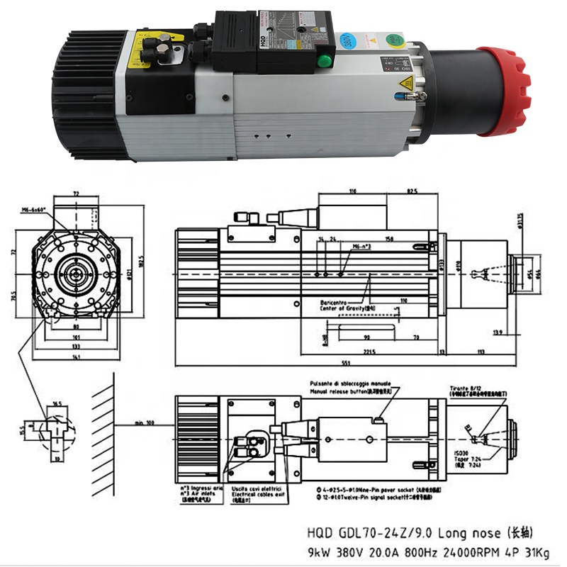 Suppliers HQD 9kw 220v 380v Lo - Spindle Motor 评论和价格