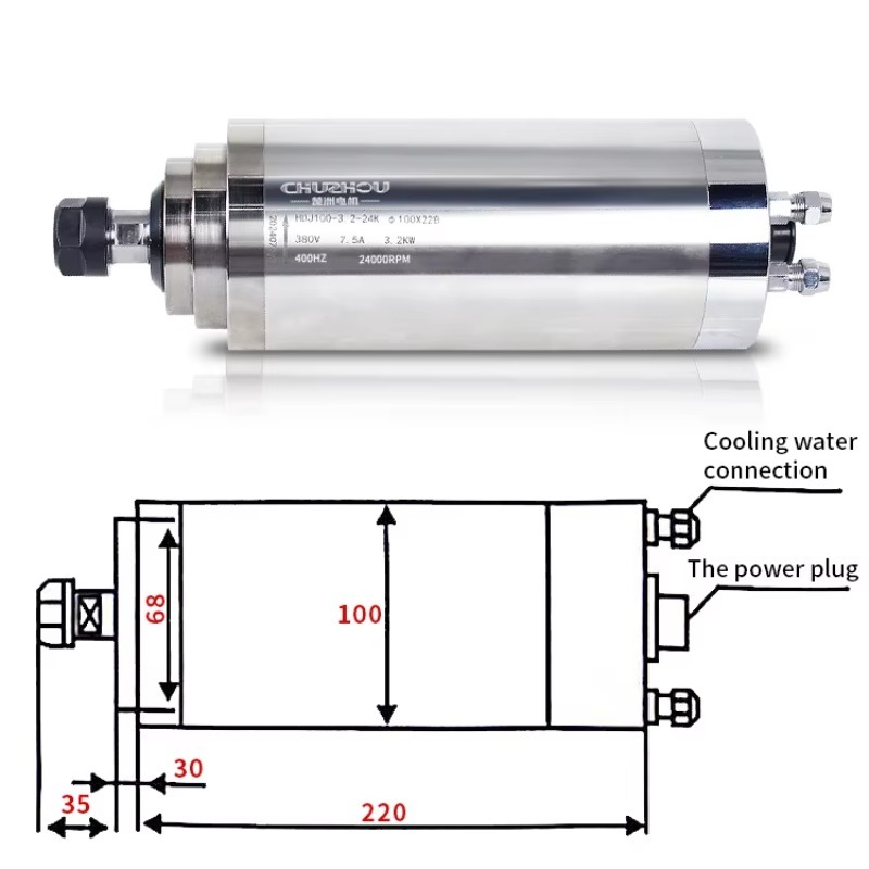 3Kw Water Cooled Spindle 4 Bea - Water Cooled Spindle 评论和价格