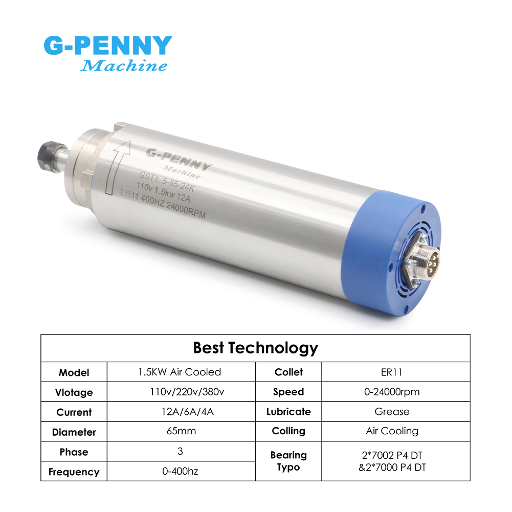 G-PENNY Machine 1.5kw ER11 air - Water Cooled Spindle 评论和价格