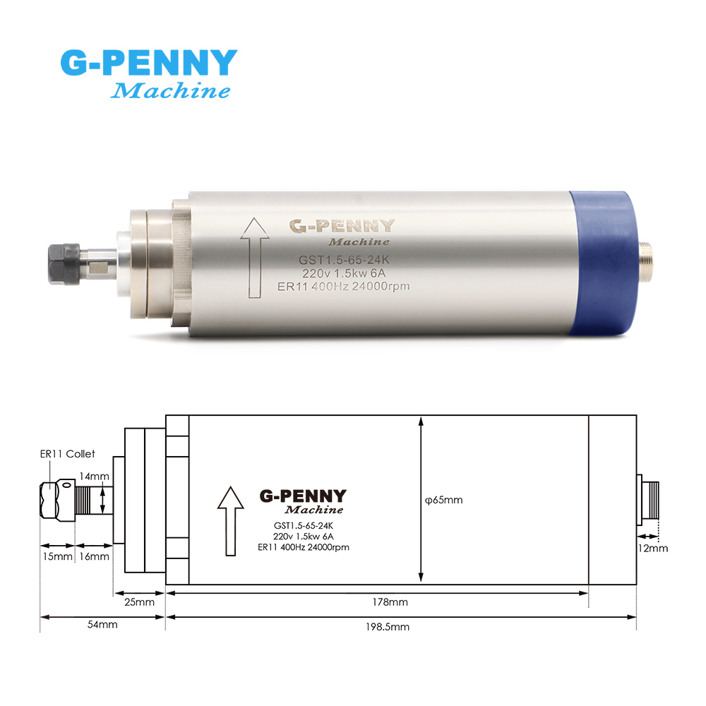 G-PENNY Machine 1.5kw ER11 air - Water Cooled Spindle 评论和价格
